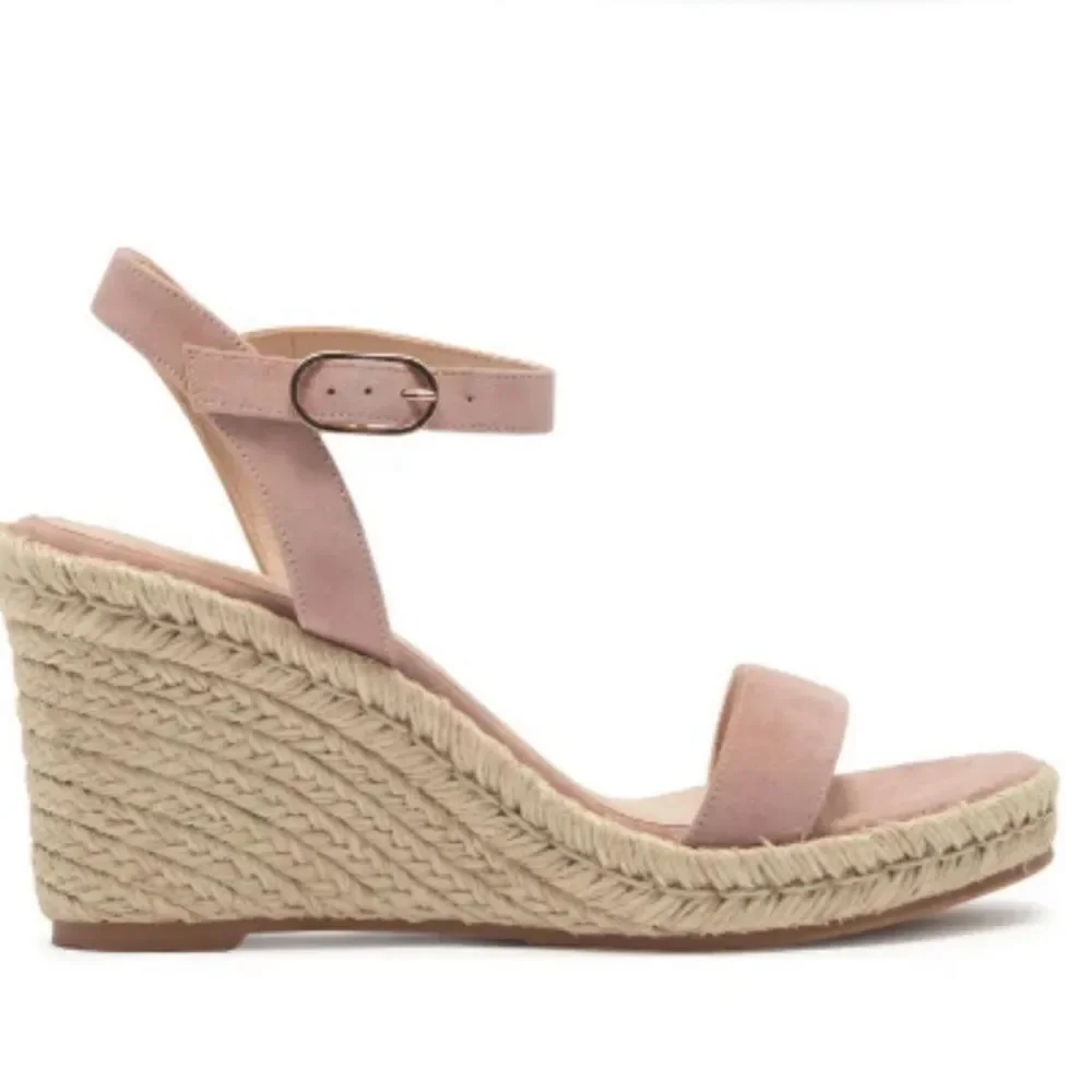 Stuart Weitzman Teddi Wedge Heel Leather Espadrille Sandals NEW Size 11